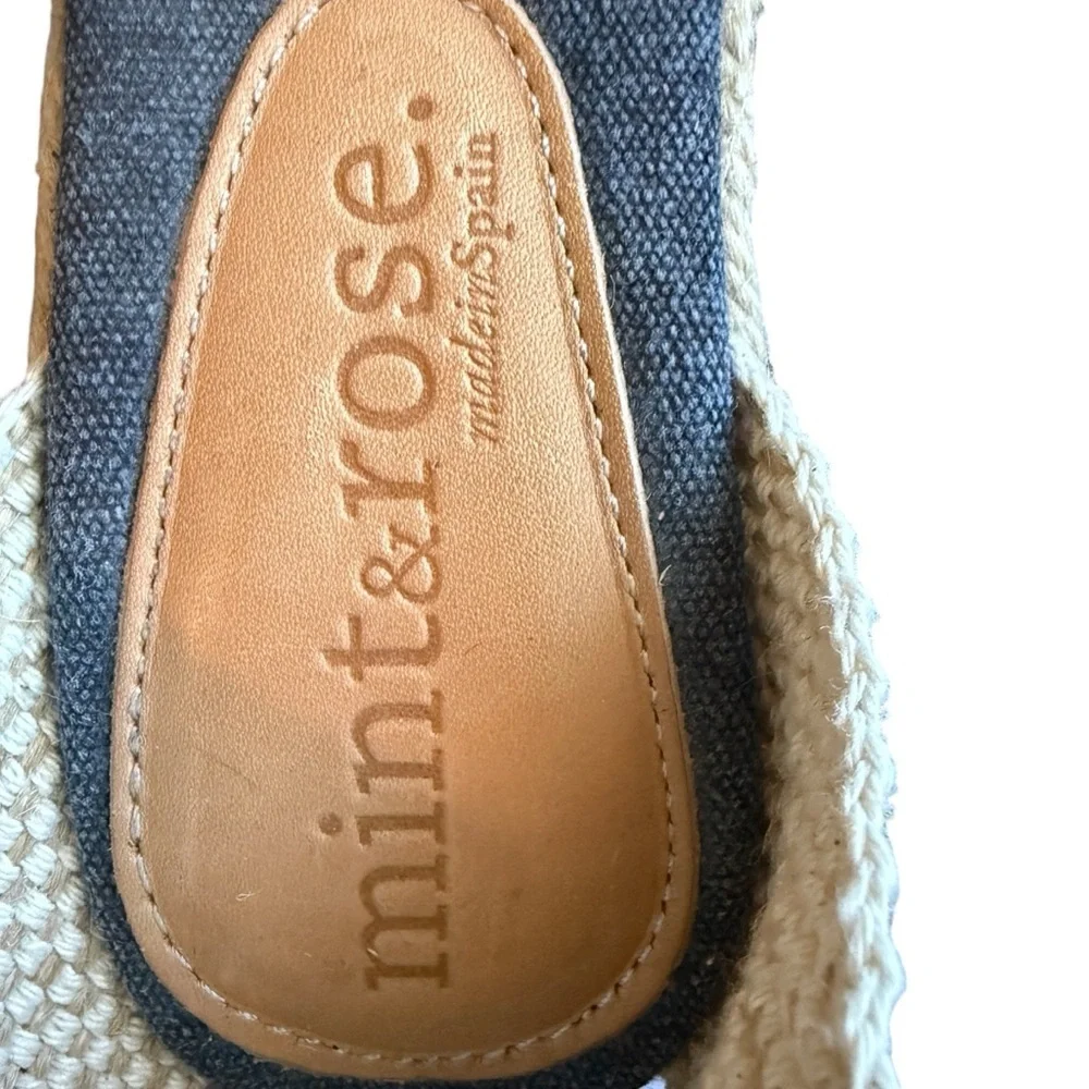 Mint and Rose Lolita Espadrille Wedge Metallic Goat Leather & Canvas EU37(US6.5)